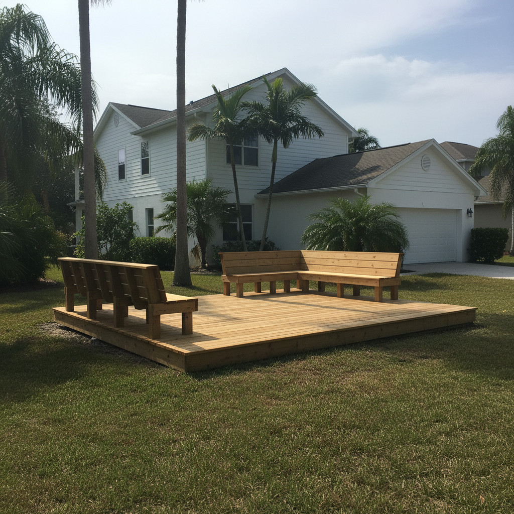 Custom Deck Design completed by Signature Deck Inc in Bradenton, FL