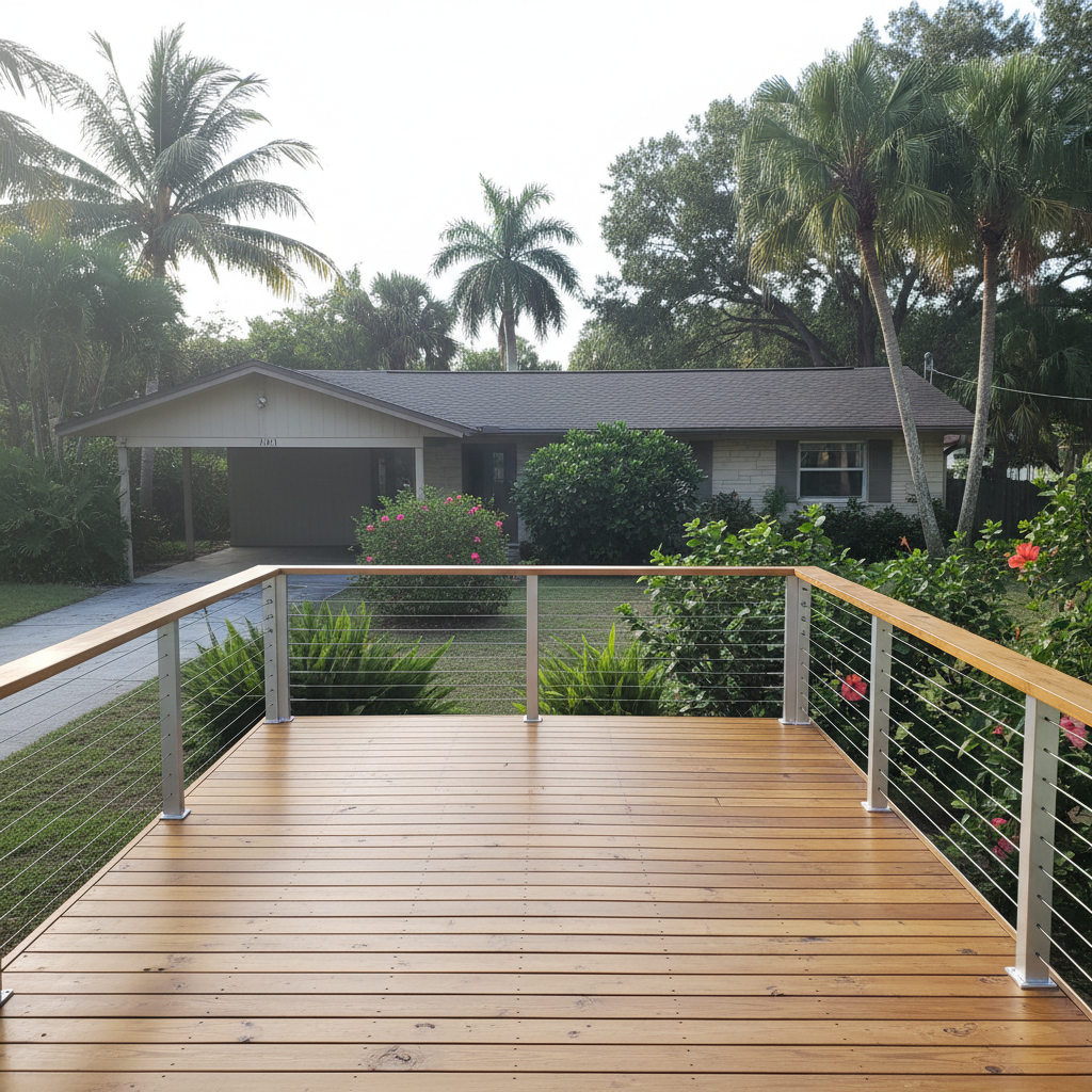 Custom Deck Design completed by Signature Deck Inc in Sarasota, FL